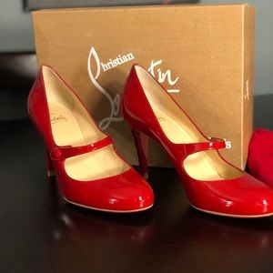 NIB Louboutin Charleen 85 Red Patent Pumps EU38
